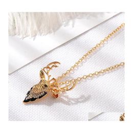 Pendant Necklaces Christmas Sweater Gold Female Jewellery Gift For Kids Plated Sier Deer Necklace Hjewelry Drop Delivery Pendants Dhczm