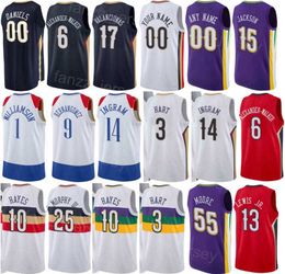 Draft Pick Screen Printed EJ Liddell Basketball Jersey CJ McCollum 3 Brandon Ingram 14 Jonas Valanciunas 17 Devonte Graham 4 Herbert Jones 5 Custom Name Number