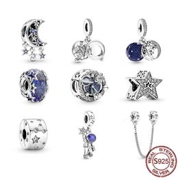 925 Sterling Silver Classic Beads Starry Sky Series Charm Fit Pandora Bracelet or Necklace Pendants Lady Gift