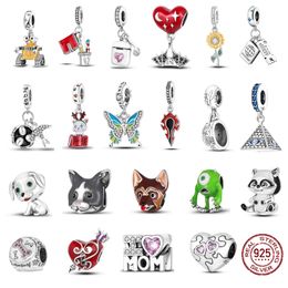 925 Silver Charm Beads Dangle Animal Butterfly Cartoon Heart Bead Fit Pandora Charms Bracelet DIY Jewellery Accessories