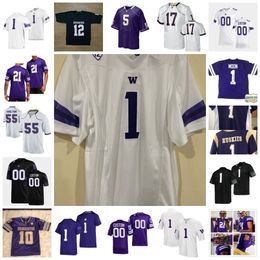 Wilson Schwartz Jersey 85 Addison Shrock 18 Camden Sirmon 18 Styles Siva-Tuu 67 Chase Skuza 42 Carson Smith Sean Toomey-Stout Custom NCAA Washington Huskies Football