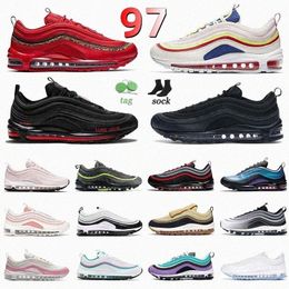Running Shoes Designer 97s White MSCHF x INRI Jesus Satan for Men Women Worldwide 97 Sports Trainers Sneakers