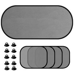 5pcs/set Car Window Sunshade Mesh Auto Sun Visor Curtain With Suction Cup Front Rear Side Windows Shade Universal Windshield Covers Sunshade for Kids Baby