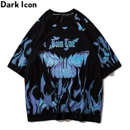 Dark Icon Flamme Schmetterling Street Fashion T-shirt Männer Sommer Rundhals Männer T-shirt Hip Hop T-shirts 210319