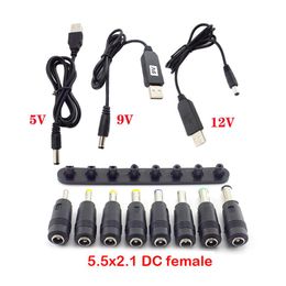 Other Lighting Accessories Female 5.5x2.1mm USB Cable Charger Supply Adapter Tips Connector Jack To Plug Charging For Tablets PCOther OtherO