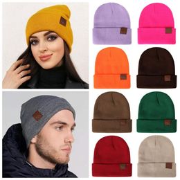 Beanie/Skull Caps Winter Hats For Woman Beanies Knitted Solid Cute Hat 20Colors Autumn Female Beanie Warmer Bonnet Ladies Casual CapBeanie/S