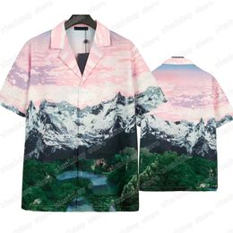 22ss Men Designers t shirt cotton Paris scenery pattern short sleeve Man Crew Neck Streetwear white black xinxinbuy S-XL
