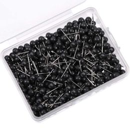 PCS/SET Black Color 500 Map Push Pins Map Tacks 1/8 tum bra för kontoret med