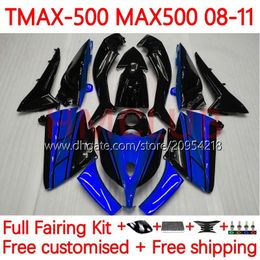 Injection Mould Body For YAMAHA T-MAX500 TMAX-500 MAX-500 T 08-11 Bodywork 32No.3 TMAX MAX 500 TMAX500 MAX500 08 09 10 11 XP500 2008 2009 2010 2011 Fairings blue black