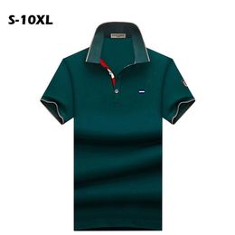 Classic Autumn Cotton Loose Large Men's Lapel Shirt S-10XL T-Shirt Casual Top Middle Age Men's Polo Shirt 220402