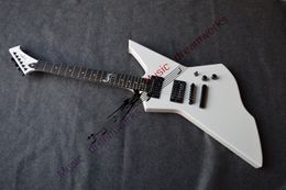 White shaped six string electric guitar our shop can Customise various guitars