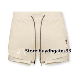Men's Sports Shorts ARSV Fake Two-piece Solid Colour Simple Casual Pants Summer High Quality Breathable Sweat-absorbing Quick-236a