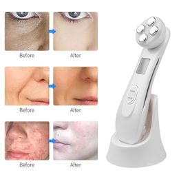 5 In1 RF EMS Electroporation Led Pon Light Therapy Beauty Device Anti Ageing Face Lifting Tightening Eye Massager 220630