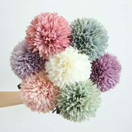 Decorative Flowers & Wreaths 1/3/5Pcs Artificial Flower Bouquet Silk Dandelion Ball Fake 2022 DIY Home Wedding Decoration Valentines Day