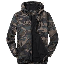 Giacche da uomo Giacca da uomo Autunno Gioventù Camouflage Patchwork Cappotto con cappuccio Slim Fit Abbigliamento di marca 3XL 4XL