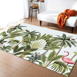 Carpets Tropical Plant Animal Flamingo Palm Tree Green Printed Floor Mat Door Mats Lounge Rug Kids Carpet Living Room Bedroom Home DecorCarp