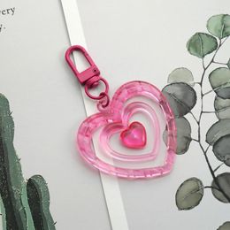 Keychains Cute Plastic Pink Heart Airpods Accessories Resin Keychain For Women Trinket Key Chains Ring Bag Small PendentKeychains Emel22