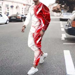 Spring Men s Set Tracksuit Men Sportsuits Gentlemen T shirt Suit Long Sleeve Colourful Gyms Casual Sportswear 220708