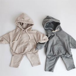 MILANCEL baby clothes set solid sweatshirts and pants 2 pcs baby girls clothing infant girls sports suit baby outfit LJ201223