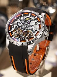 Wristwatches Genuine Double Tourbillon Watch Men's Mechanical Automatic Top Ten Hollow Brand Waterproof Trend WatchWristwatches