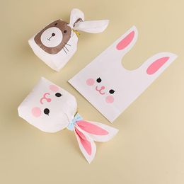 Gift Wrap 20Pcs/Pack Cute Cartoon Animal Cookie Bags Event Party Supplies For Candy Biscuits Plastic Baking Package Bag EarGift WrapGift