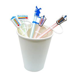 Custom Coffee soft silicone straw toppers accessories cover charms Reusable Splash Proof drinking dust plug decorative 8mm straw party supplies