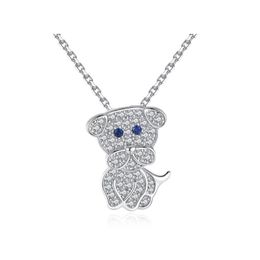 Pendant Necklaces Design Fashion Shining Jewelry Inlay Mirco Dog Shape Cubic Zircon Crystal Necklace Suit For Girl Birthday GiftPendant Pend