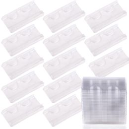 False Eyelashes Wholesale 50/100Pcs Lash Tray Clear Eyelash Box Package Case Holder Transparent 25mm Empty Lashes Trays Storage Packaging