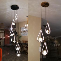 Pendant Lamps Modern Minimalist Style Bedside Chandelier Long Creative Personality Bedroom Living Room Background WallLED Small ChandelierPe