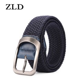 ZLD Men and Women Elastic Fabric Woven Casual Belt Pin Buckle Expable Braided Stretch Wild canvas Simple Stylish belt 220712