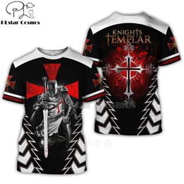PLstar Cosmos All Over Printed Knights Templar 3d t shirts tshirt tees Winter autumn funny Harajuku short sleeve streetwear 6 220623