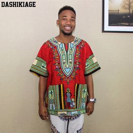 Fashion Design African Traditional Print 100% Cotton Dashiki T-shirt for unisex 220520