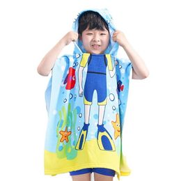 Towel 80% Bath Skin-friendly Fadeless Polyester Kids Hooded Beach Soft Cute Swim For Child Bathroom Towels