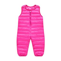 Winter warm baby girls pants children down cotton bib pants for kids overalls toddler boys pants waterproof trousers LJ201203
