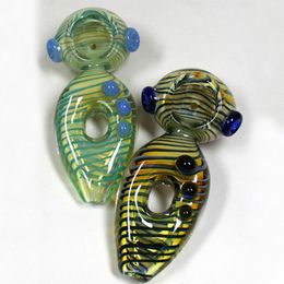 Colourful Dry Herb Tobacco Pyrex Thick Glass Pipes Handpipe Smoking Cigarette Holder DHL Free