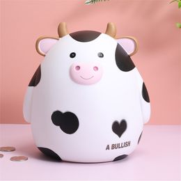 -Cartoon Bonitos vacas em forma de cofrinho caixa de dinheiro grande caixa de poupança caixa de poupança para moedas para notas Alcancia aniversário presente de Natal 220425