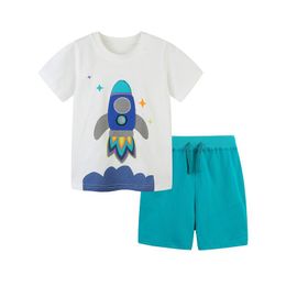 Clothing Sets Jumping Metres Arrival Boys Summer Short Sleeve 2 Pcs Suits Cotton Outfits Kids Tees Shorts SetsClothingClothing