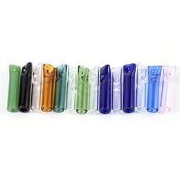 Heady Colorful Style Pyrex Glass Oil Burner Pipe Straight Tube Hand Pipes Mini Oil Dab Rigs Smoking Tobacco Pipes Accessories SW47 Nano Plating