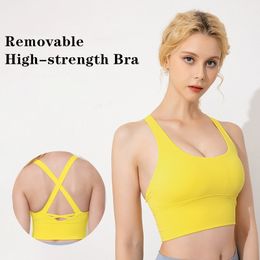 Woman's Yoga Active Underwear Criss-Cross Back Bodybuilding All Match Casual Gym Sport Bras High Quality Crop Tops Indoor Outdoor Workout Clothing