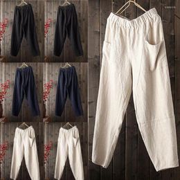 Mens Linen Cotton Loose Pants Beach Drawstring Yoga Casual Long Slacks Trousers Straight Cargo Men's Drak22