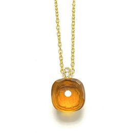 Pendant Necklaces Classic 11.6mm Crystal Necklace For Women Candy Gold Plated Inlay Transparent Zircon