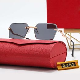 moda erkekler güneş gözlüğü tasarımcısı kadın güneş gözlükleri gradyan pembe mor plaj klasik metal çerçevesiz gül altın duygusu lüks gözlük anti -mavi ışık hediye kutusu