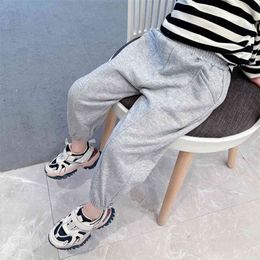 Girl SweatPants Patchwork Girl Pants Children Solid Colour Children's Pants Casual Style Girl Clothes 210412