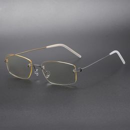 Rimless Sunglasses Frameless Optical Eyewear Eyeglasses for Men and Women Rectangle Prescription Eyeglass Frames Blue Light Glasses