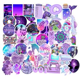 New Sexy 50pcs Funny Purple Style Girl Cartoon Aesthetic Stickers Toy Car Motorcycle Travel Luggage Guitar Waterproof Graffiti Sticker