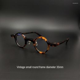 35mm Diameter Vintage Small Round Frame Anti-blue Light Prescription Myopia Reading Glasses Retro Acetate Eyeglasses Fashion Sunglasses Fram