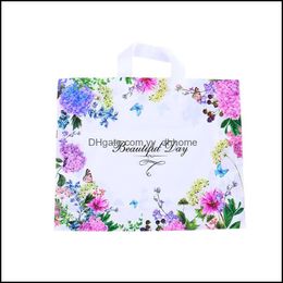 Storage Bags Home Organization Housekee Garden Women Fashion Packaging Bag Shop Plastic Clothing Ornaments Packing Colour Flower Butterfly