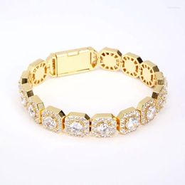 Link Chain Luxury Full Rhinestone Tennis Bracelets For Women Men Fashion Bling Iced Out Square Bracelet JewelryLink Lars22
