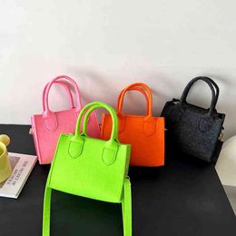 Women Portable Shoulder Message Bag Pure Felt Mini Purse Tote Bag Female Crossbody Bag Luxury Design Handbag Shopper Sac a Main Y220425 G220607