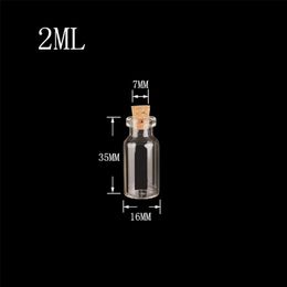 1.5ml 2ml 3ml 5ml 6ml Diameter 16mm 50pcs/lot Test Tube Glass Bottles Small Bottles with corks Mini Glass Vials